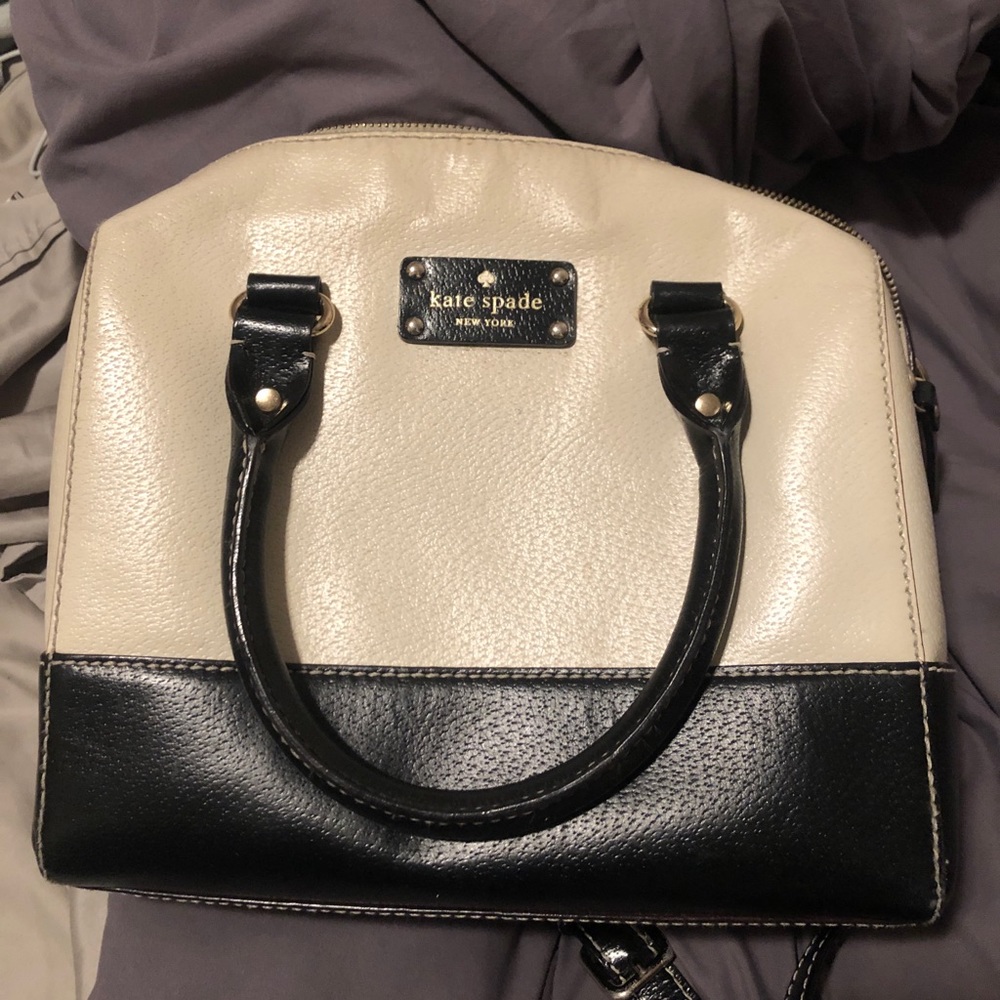Kate Spade Black and White Leather Cross Body Bag